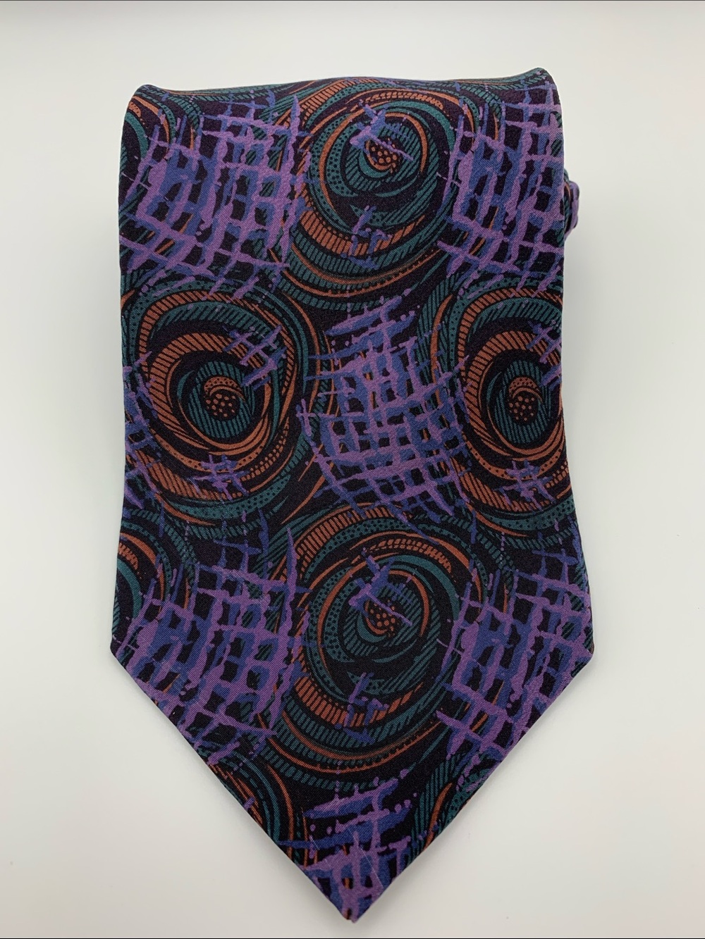 Vintage Christian Dior Purple Abstract Silk Tie